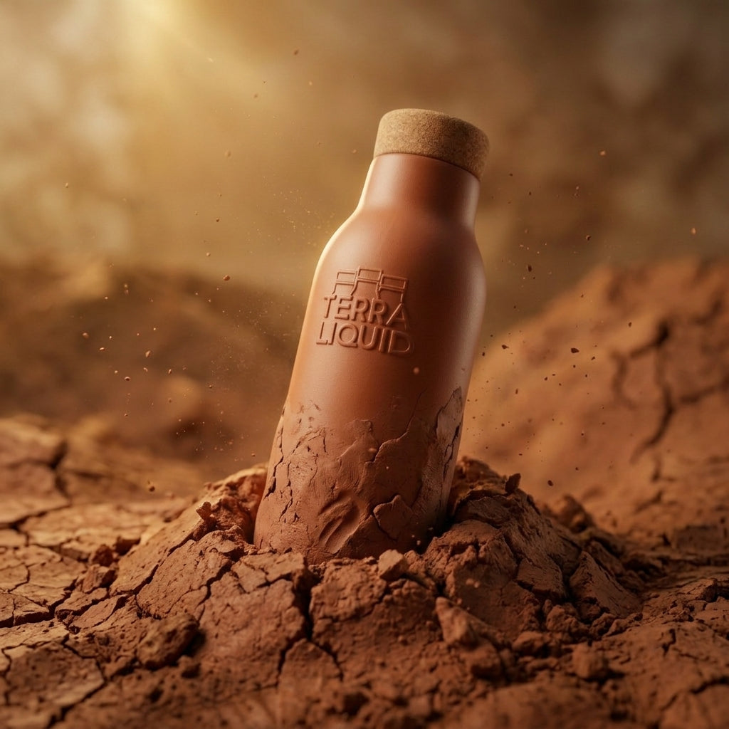 Terra Liquid - Handmade Terracotta Water Bottle, 600ml