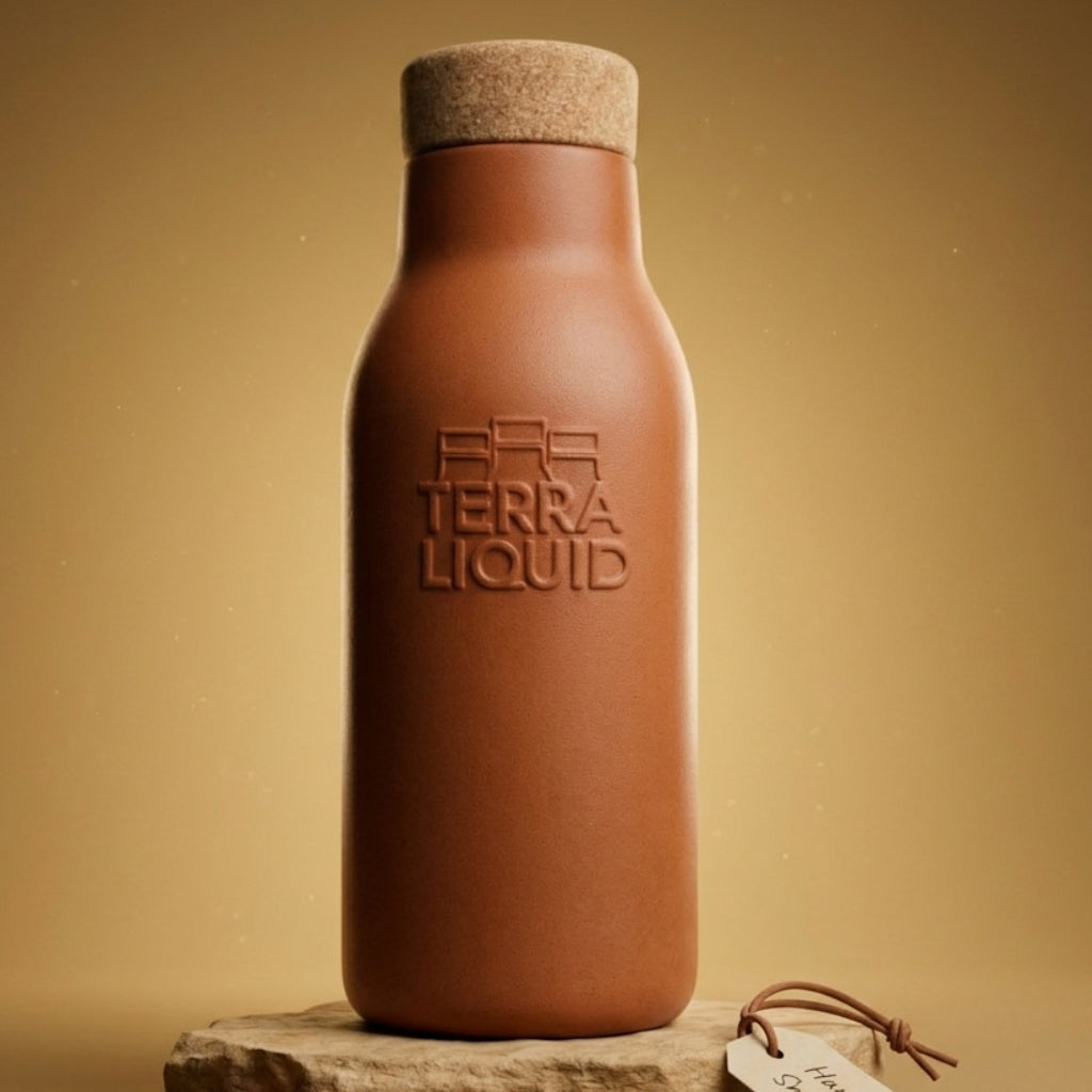 Terra Liquid - Handmade Terracotta Water Bottle, 600ml